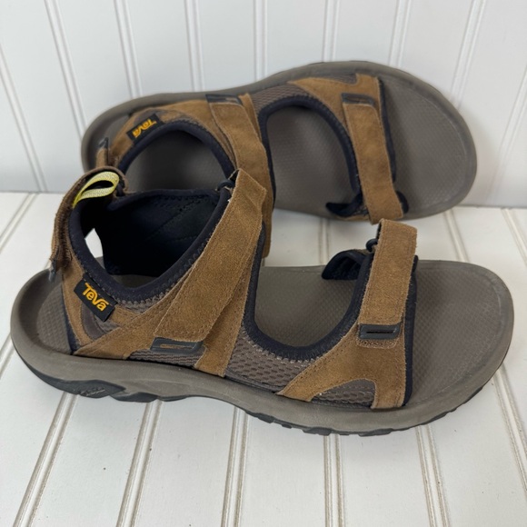 Teva Sandals Men's 10 Brown Trailpulse Suede Hiking Outdoors - Picture 1 of 12